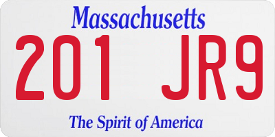 MA license plate 201JR9