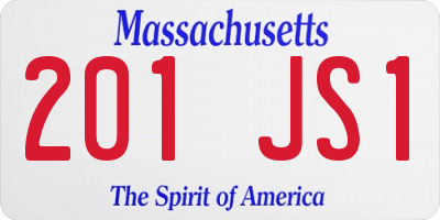 MA license plate 201JS1