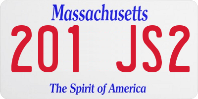MA license plate 201JS2