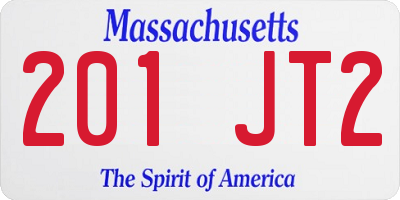 MA license plate 201JT2