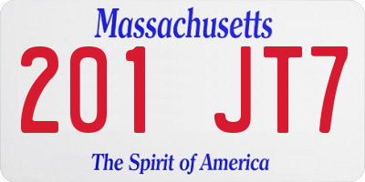 MA license plate 201JT7
