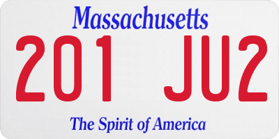 MA license plate 201JU2