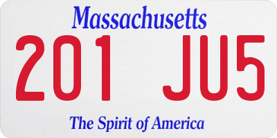 MA license plate 201JU5