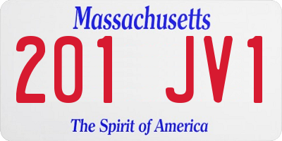 MA license plate 201JV1