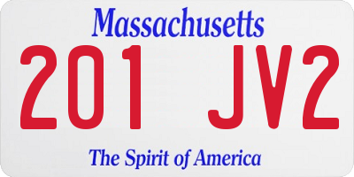 MA license plate 201JV2