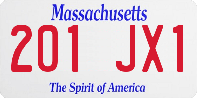 MA license plate 201JX1