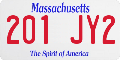 MA license plate 201JY2