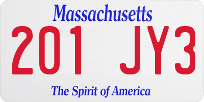 MA license plate 201JY3