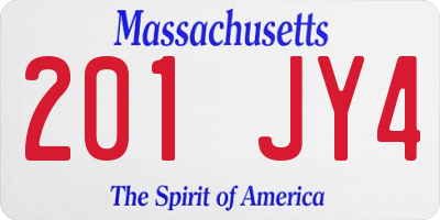 MA license plate 201JY4