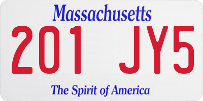 MA license plate 201JY5