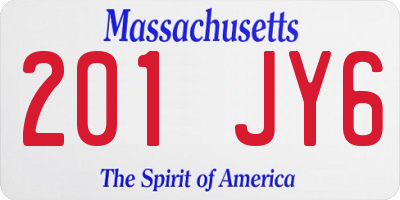 MA license plate 201JY6