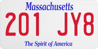 MA license plate 201JY8