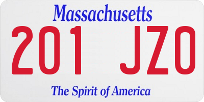 MA license plate 201JZ0