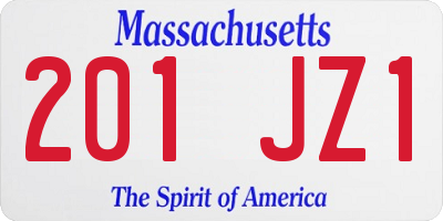 MA license plate 201JZ1