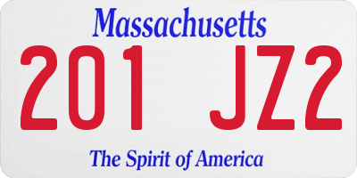 MA license plate 201JZ2