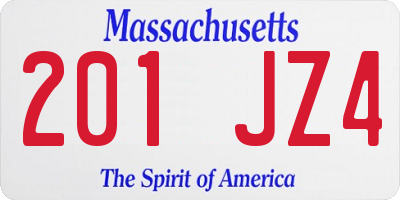 MA license plate 201JZ4