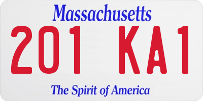 MA license plate 201KA1