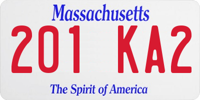 MA license plate 201KA2