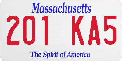 MA license plate 201KA5