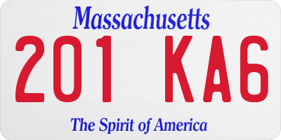 MA license plate 201KA6