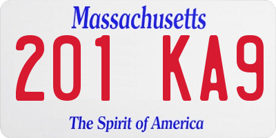 MA license plate 201KA9