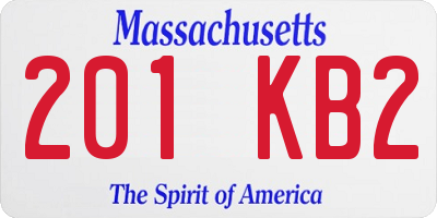 MA license plate 201KB2