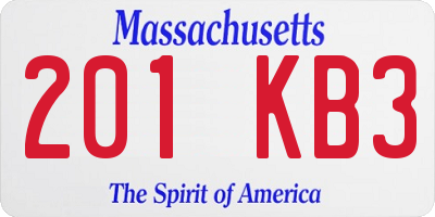MA license plate 201KB3
