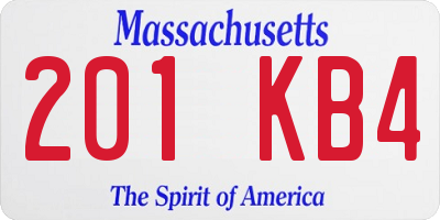 MA license plate 201KB4