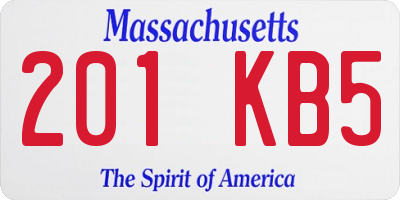 MA license plate 201KB5