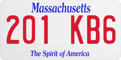 MA license plate 201KB6