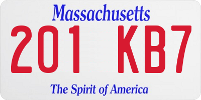 MA license plate 201KB7