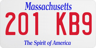 MA license plate 201KB9