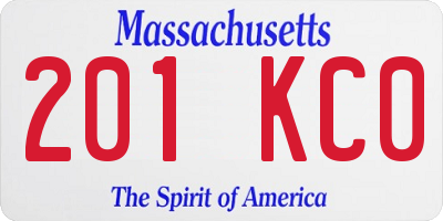 MA license plate 201KC0