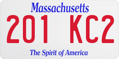MA license plate 201KC2