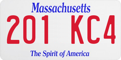 MA license plate 201KC4