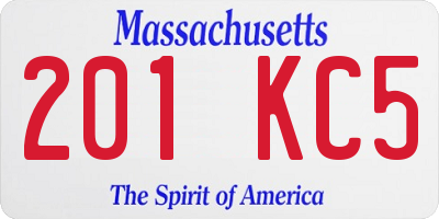 MA license plate 201KC5
