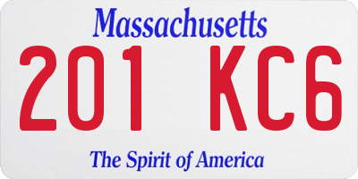 MA license plate 201KC6