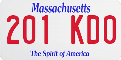 MA license plate 201KD0