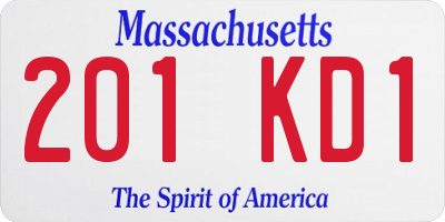 MA license plate 201KD1