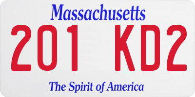 MA license plate 201KD2