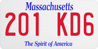 MA license plate 201KD6