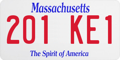 MA license plate 201KE1