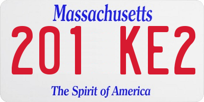 MA license plate 201KE2