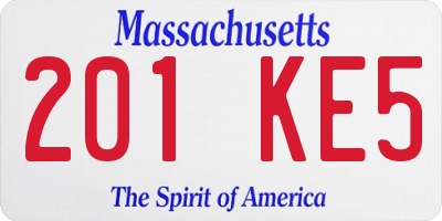 MA license plate 201KE5