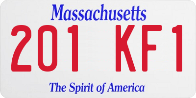 MA license plate 201KF1