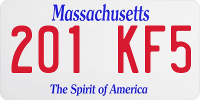 MA license plate 201KF5