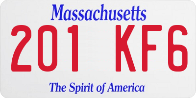 MA license plate 201KF6