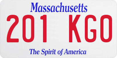 MA license plate 201KG0