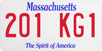 MA license plate 201KG1