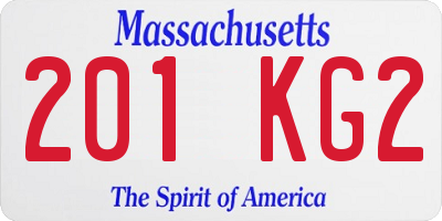 MA license plate 201KG2